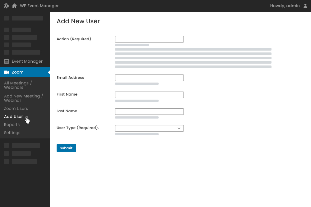 Admin Add New Users New