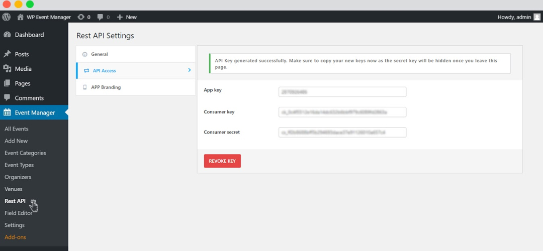 api setting