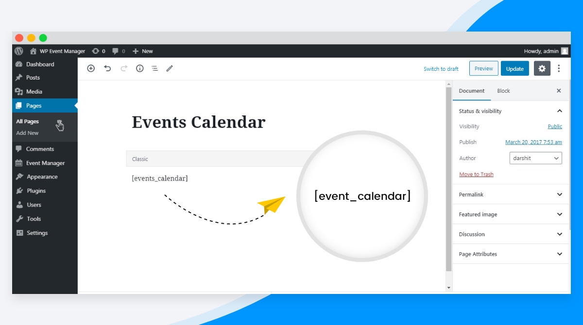 event calendar