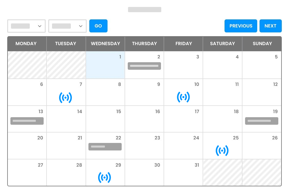 Meetings Highlighted Virtual Events Calendar