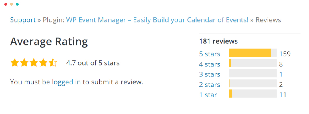 plugin ratings