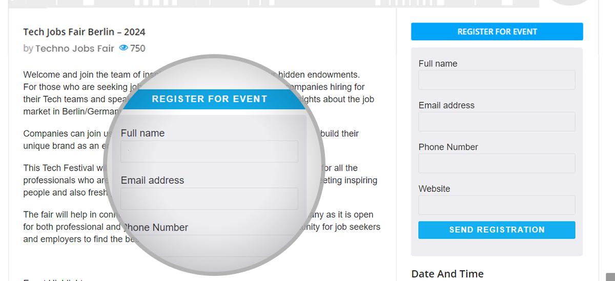register for event