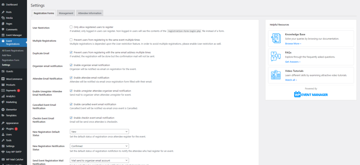 registration form