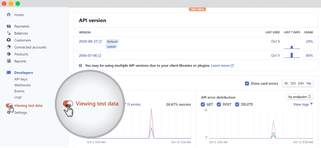 view test data