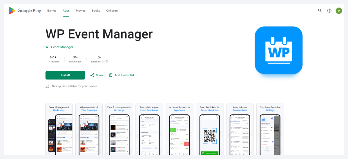 wp eventmanager mobileapp