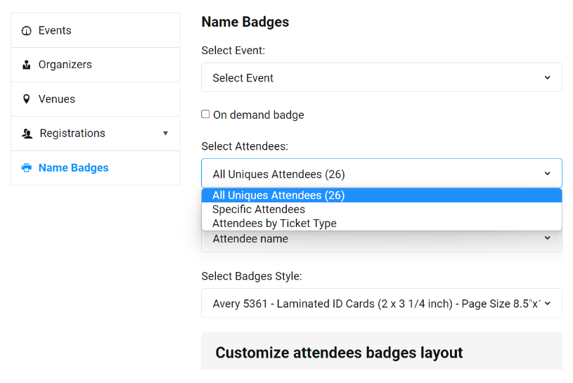 Attendee Selection