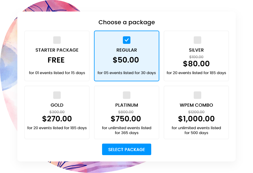 Selecting Package